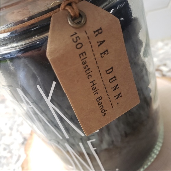 Rae Dunn ‘Take One’ Vanity Glass Jar with Hair Ties - Picture 3 of 4